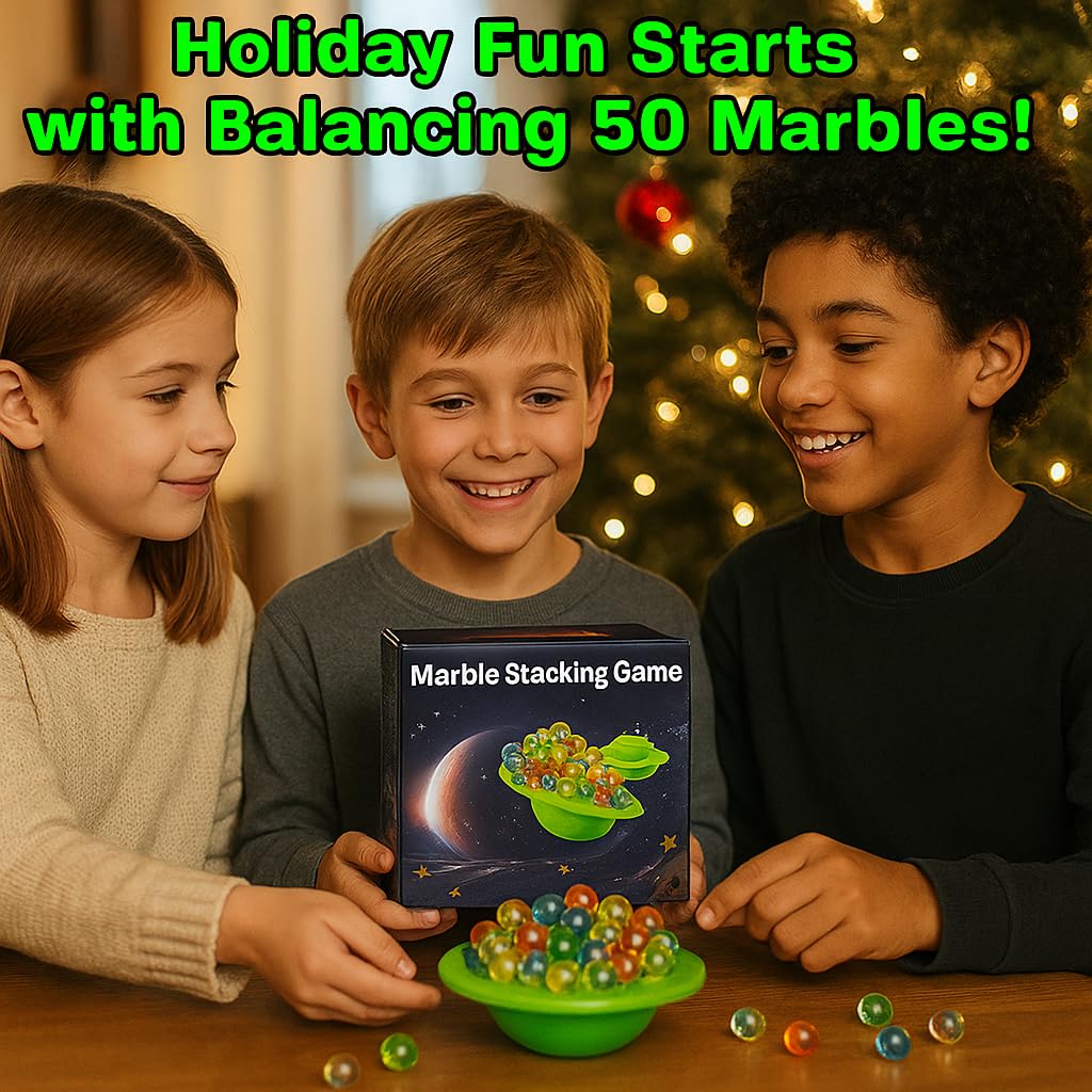 Trozihn Wobble Ball Marble Balance Game – Fun Family & Party Game with 60 Marbles, Gift for Kids & Adults Ages 8+, 1–4 Players