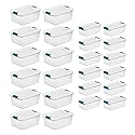 Sterilite 15 Qt Stackable Storage Box with Latching Lid, 12 Pack Bundled with 6 Qt Plastic Organizing Bin with Latch Lid, 12 Pack