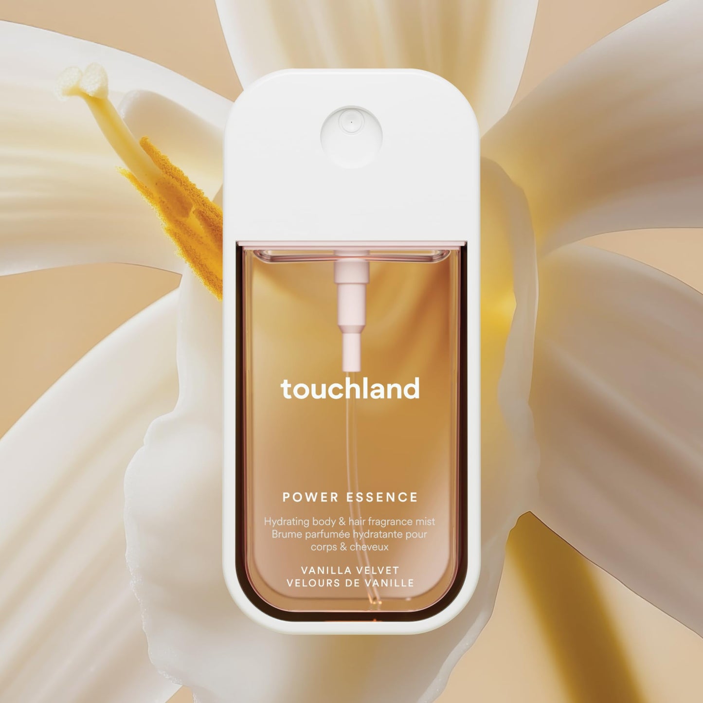 Touchland Hydrating Body & Hair Fragrance Mist, Vanilla Velvet, 2 FL. OZ. Travel Size Body Spray