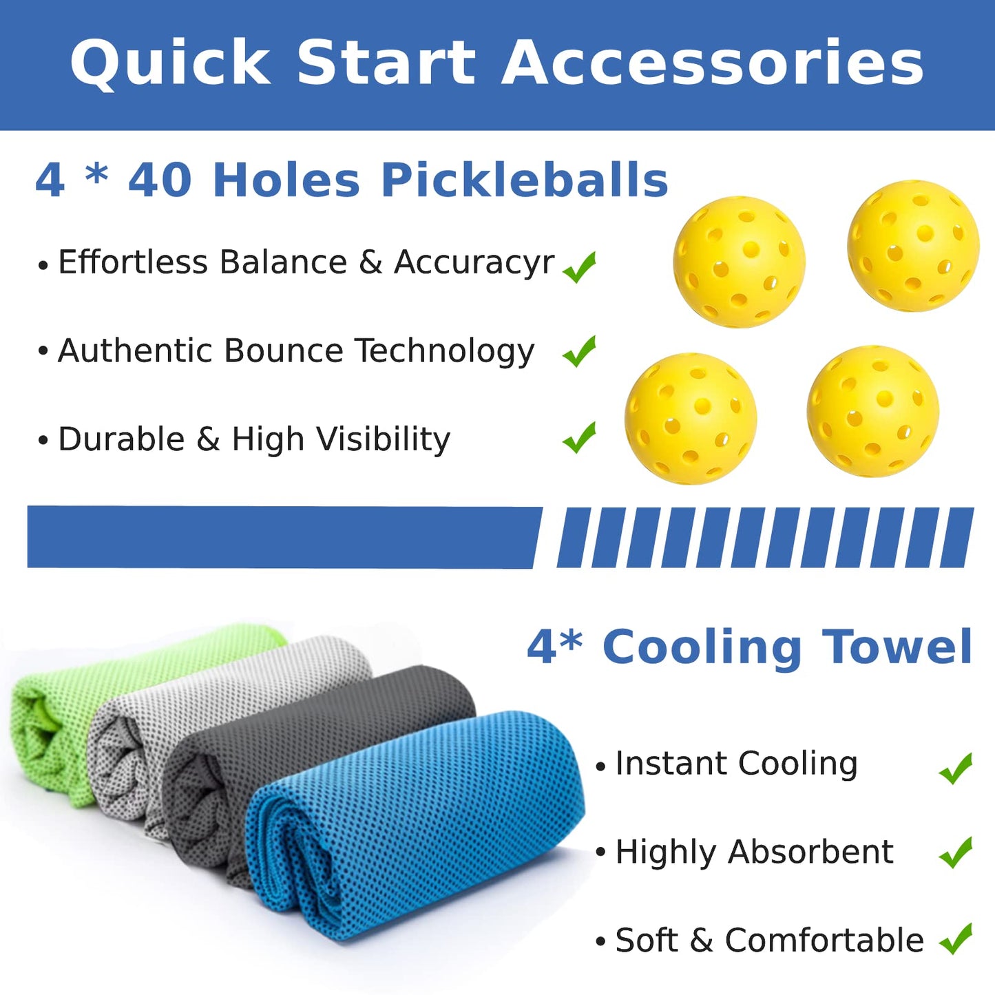 AOPOUL Pickleball Set with 4 Premium Wood Paddles, Cushion Comfort Grip, 4 Cooling Towels, 4 Pickleball Balls & Carry Bag, Pickle Ball Paddle for Men…