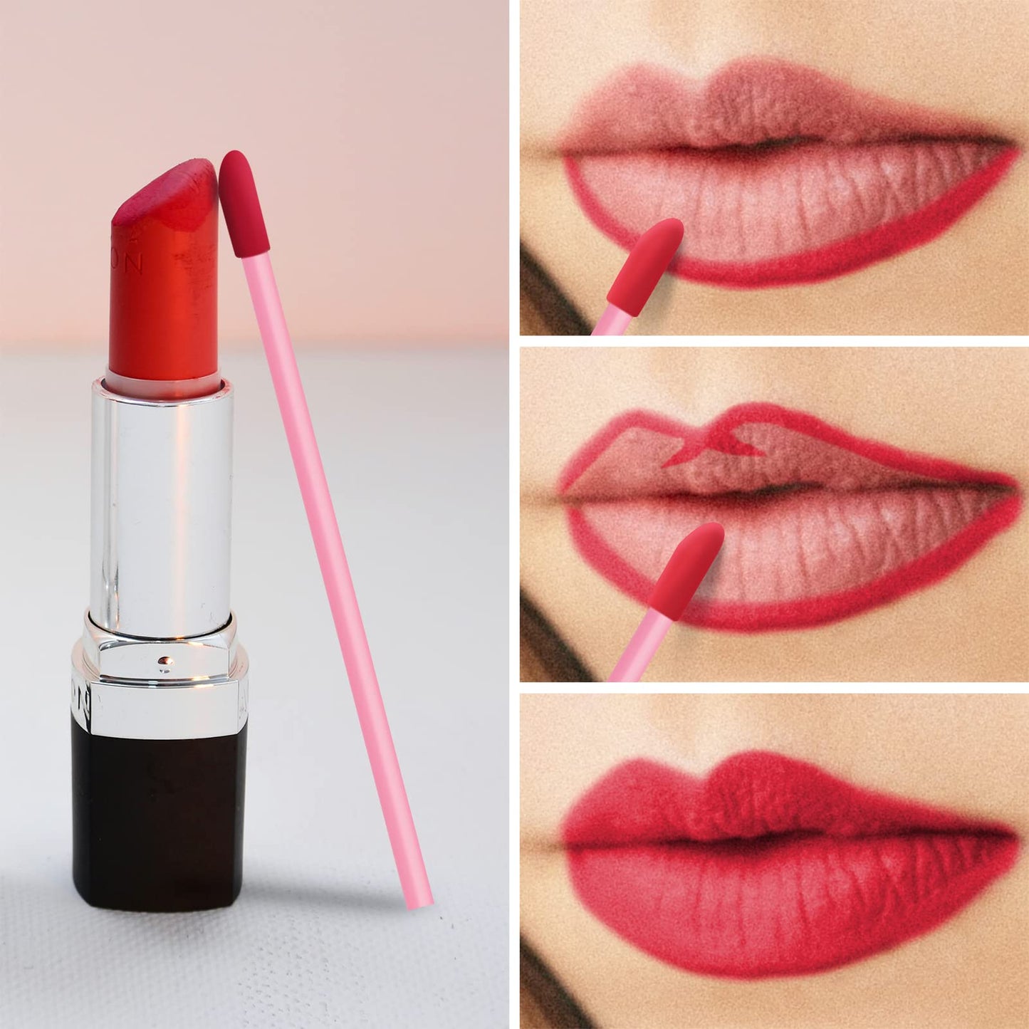 Pink Lip Wands Applicators Disposable - Vaincre 500PCS Lip Brush, Lipstick Make Up Lint Free Brush Gloss Wands, Makeup Applicator Beauty Tool Kits Beauty and Personal Care Vaincre