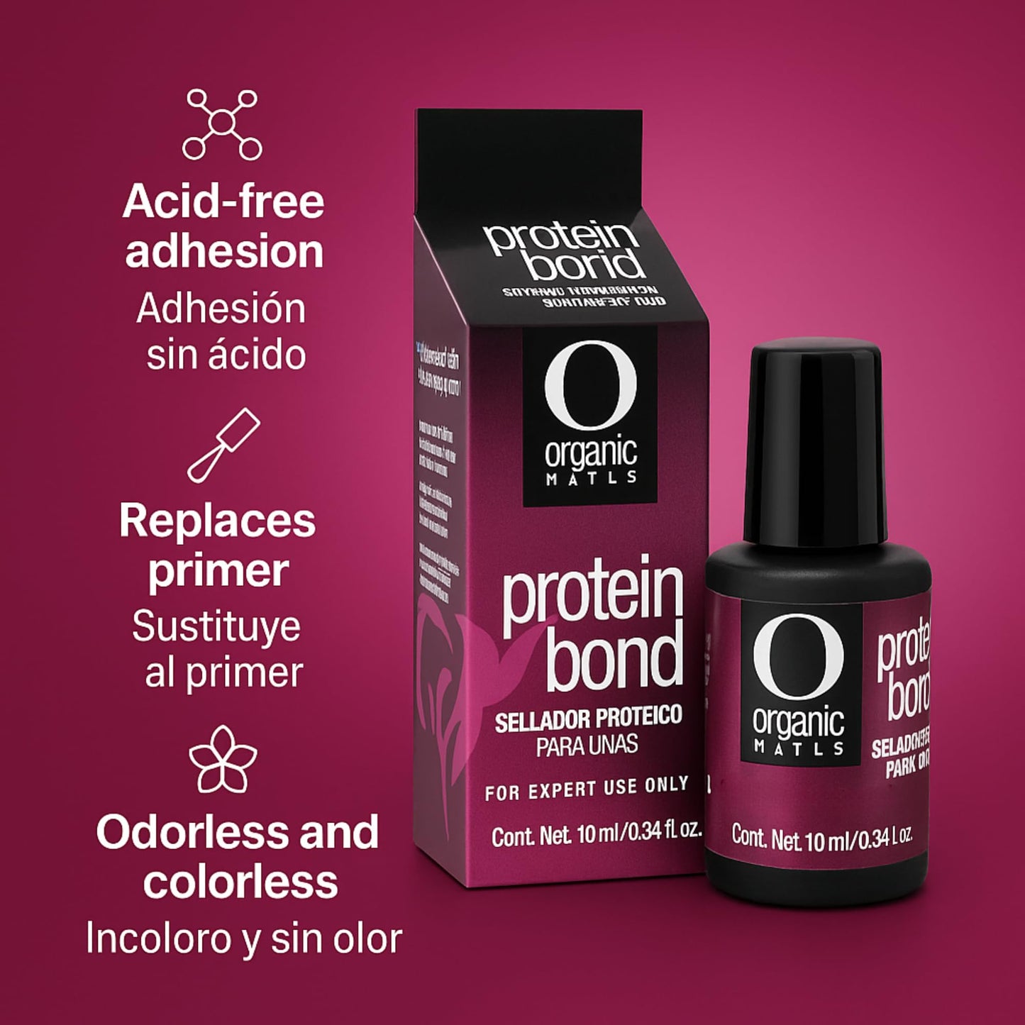 Nail Primer Protein Bond 2-Pack (0.34 fl oz Each) - Non-Acid Nail Bonding Agent for Acrylic & Gel, Strong Adhesion, No-Lift Nail Prep for Gel Polish Beauty & Personal Care Five Brothers Products