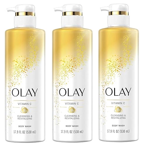 Olay Body Wash with Vitamin C and Vitamin B3, Cleansing & Revitalizing, 17.9 FL Oz (530mL) (3)