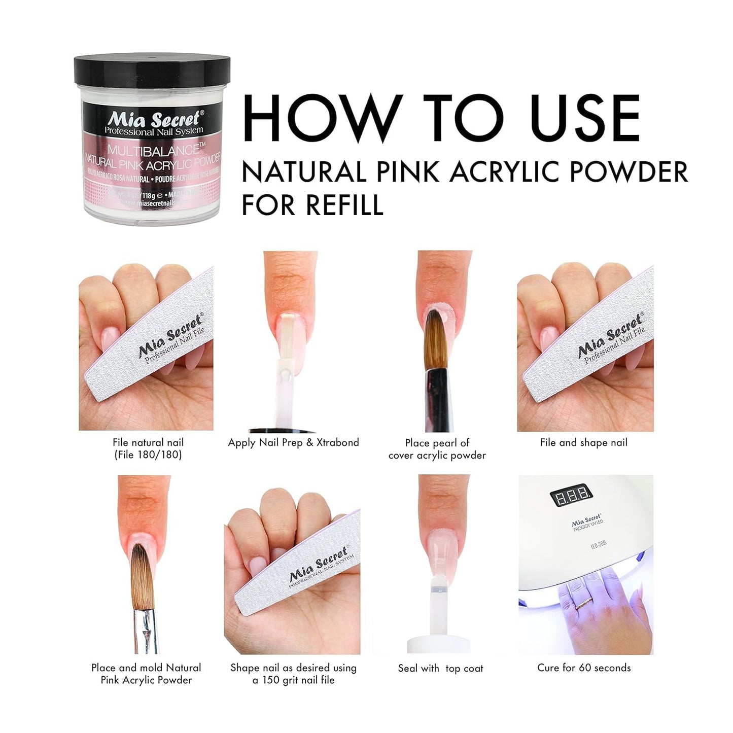 Mia Secret Multibalance Natural Pink Acrylic Powder, 1.5 lbs Beauty & Personal Care Mia Secret