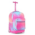 J World Sunrise Kids Rolling Backpack for Girls Boys. Roller Bookbag With Wheels For School, Confetti