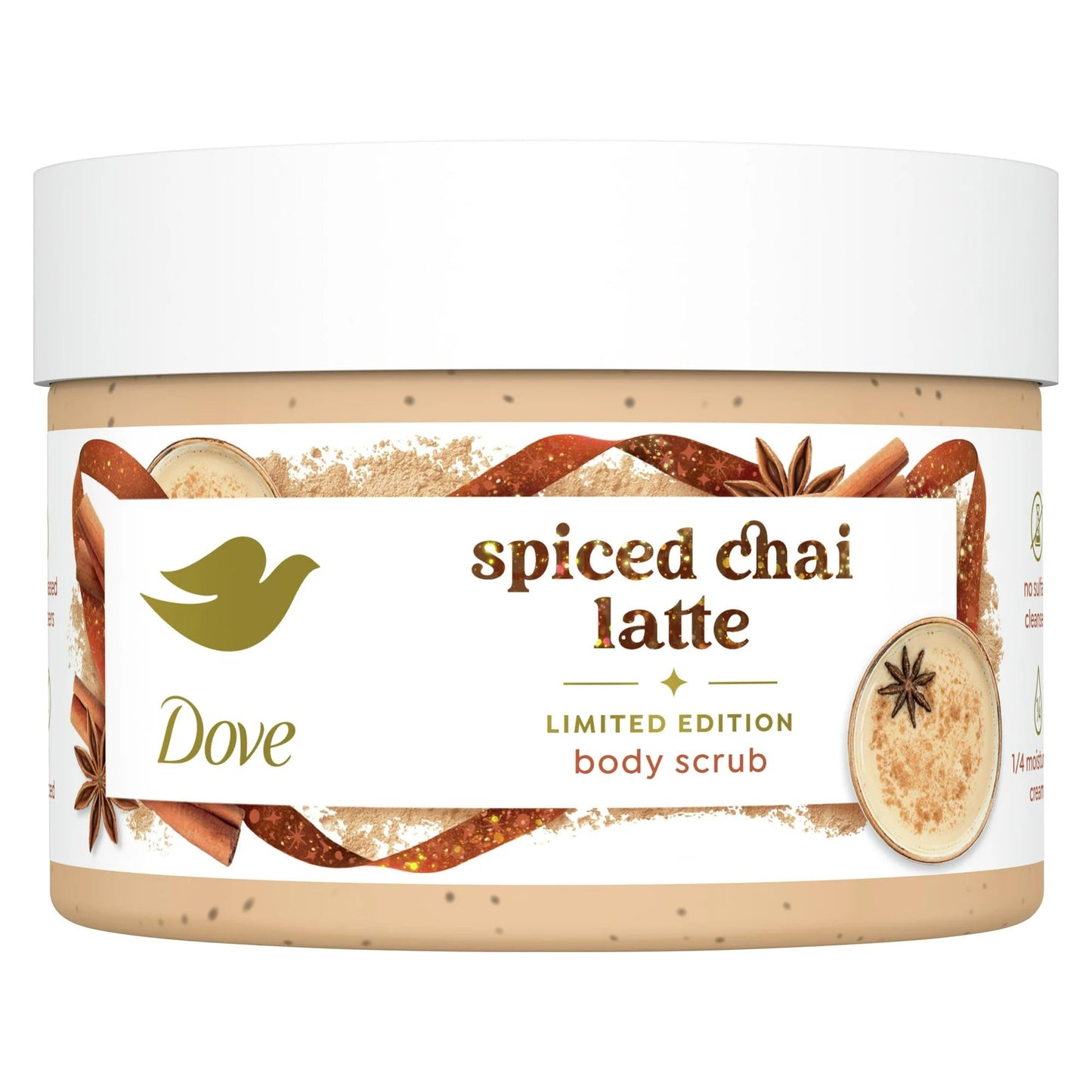 Dove Exfoliating Body Scrub - Spiced Chai Latte, Deeply Nourishing Exfoliant with ¼ Moisturizing Cream, 10.5 oz Beauty & Personal Care Dove