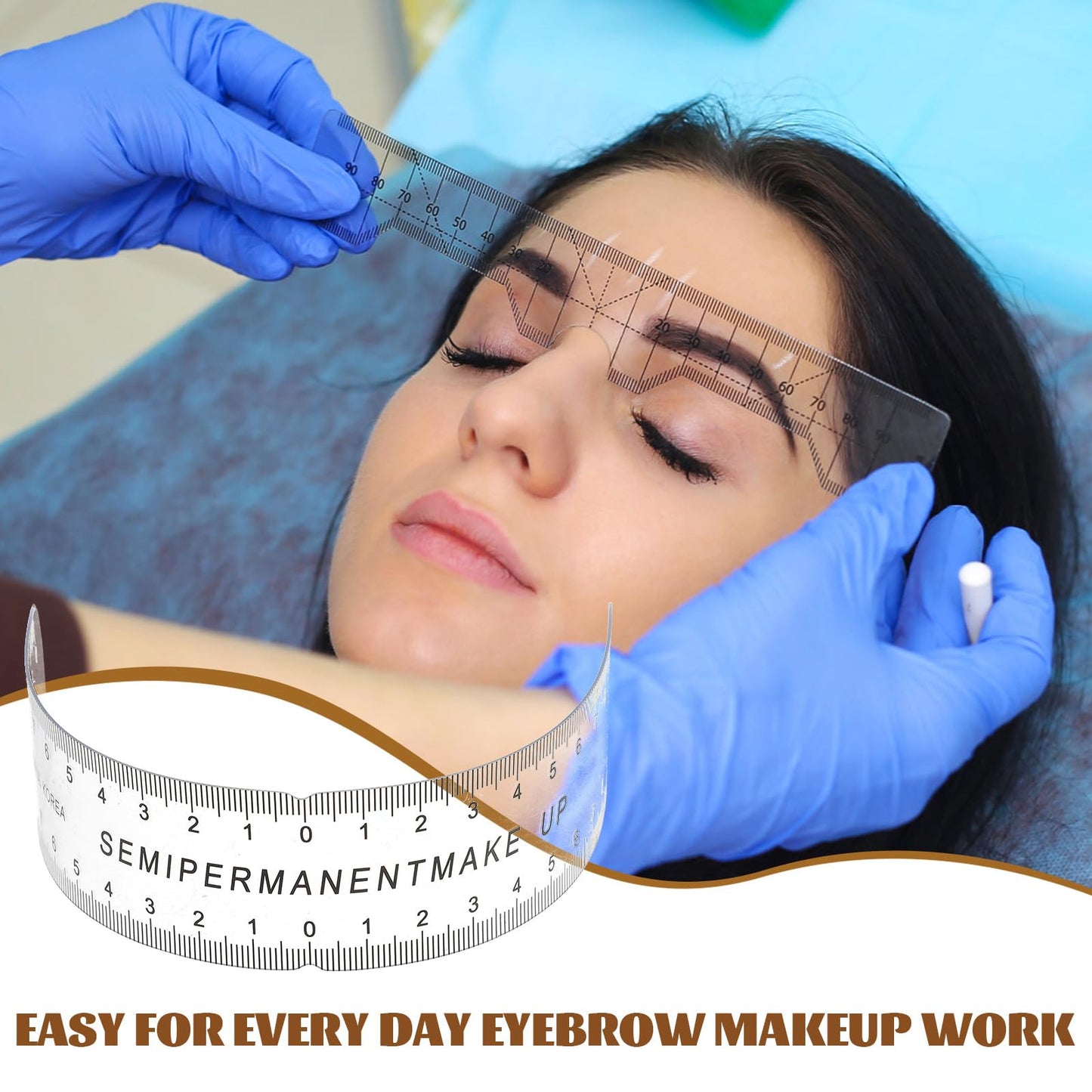 1pc Eyebrow Ruler for Microblading - Curved Plastic Positioning Tool for Accurate Eyebrow Shaping - Ideal for Professional and Home Use