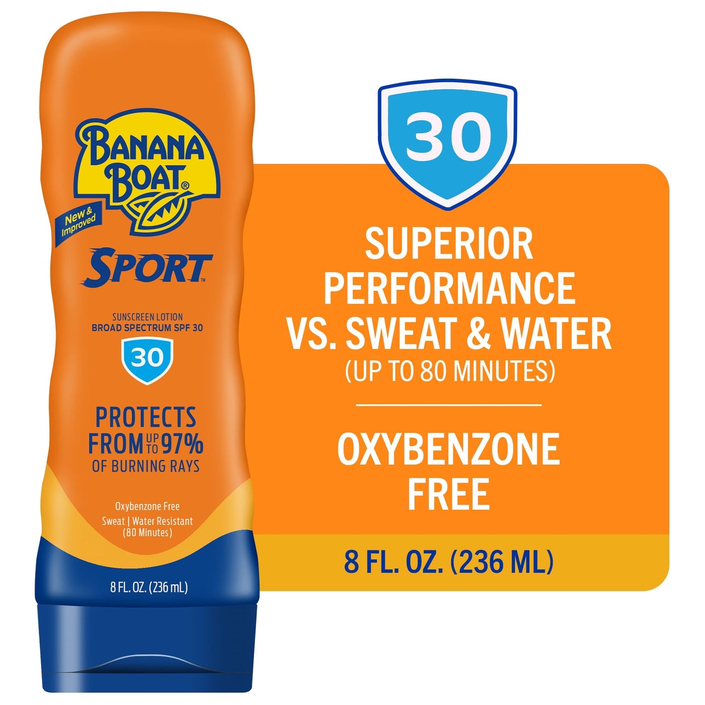 Banana Boat Sport Ultra Lotion Sunscreen Broad Spectrum, SPF 30, 8oz each, Twin Pack