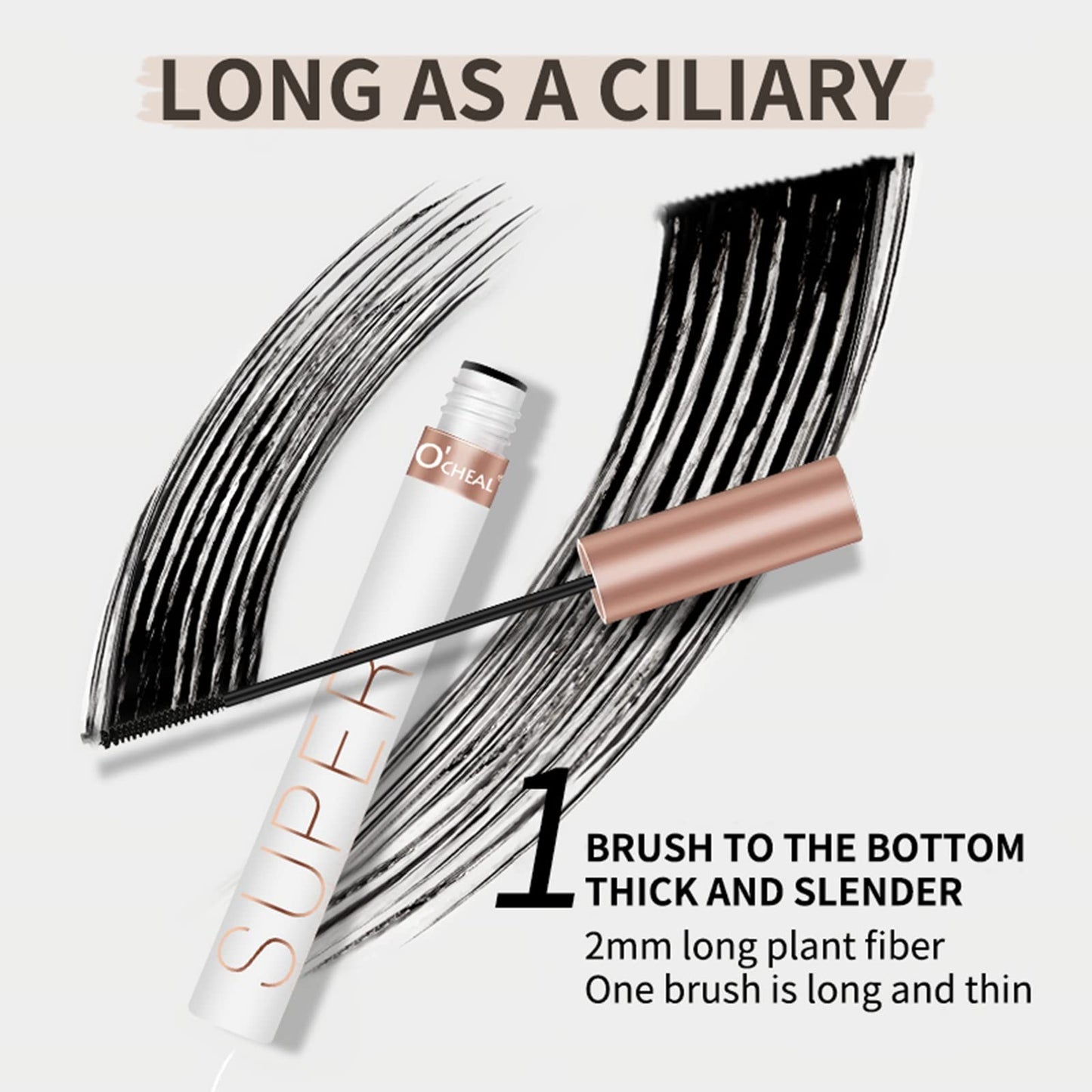 O'CHEAL Mascara Volume and Length, Waterproof Black Natural Thrive Mascara Liquid Lash Extensions Eye Makeup, Defining, Curling, Long Lasting, Smudge…