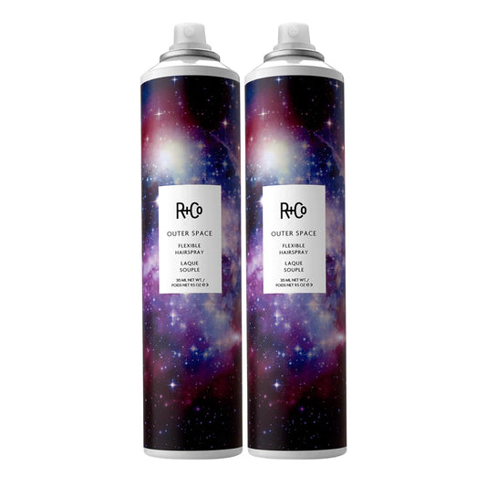 R+Co Outer Space Flexible Hairspray - Light Hold Hairspray for All Hair Types - Adds Shine, Volume & Flexible, Long-Lasting Hold - Vegan