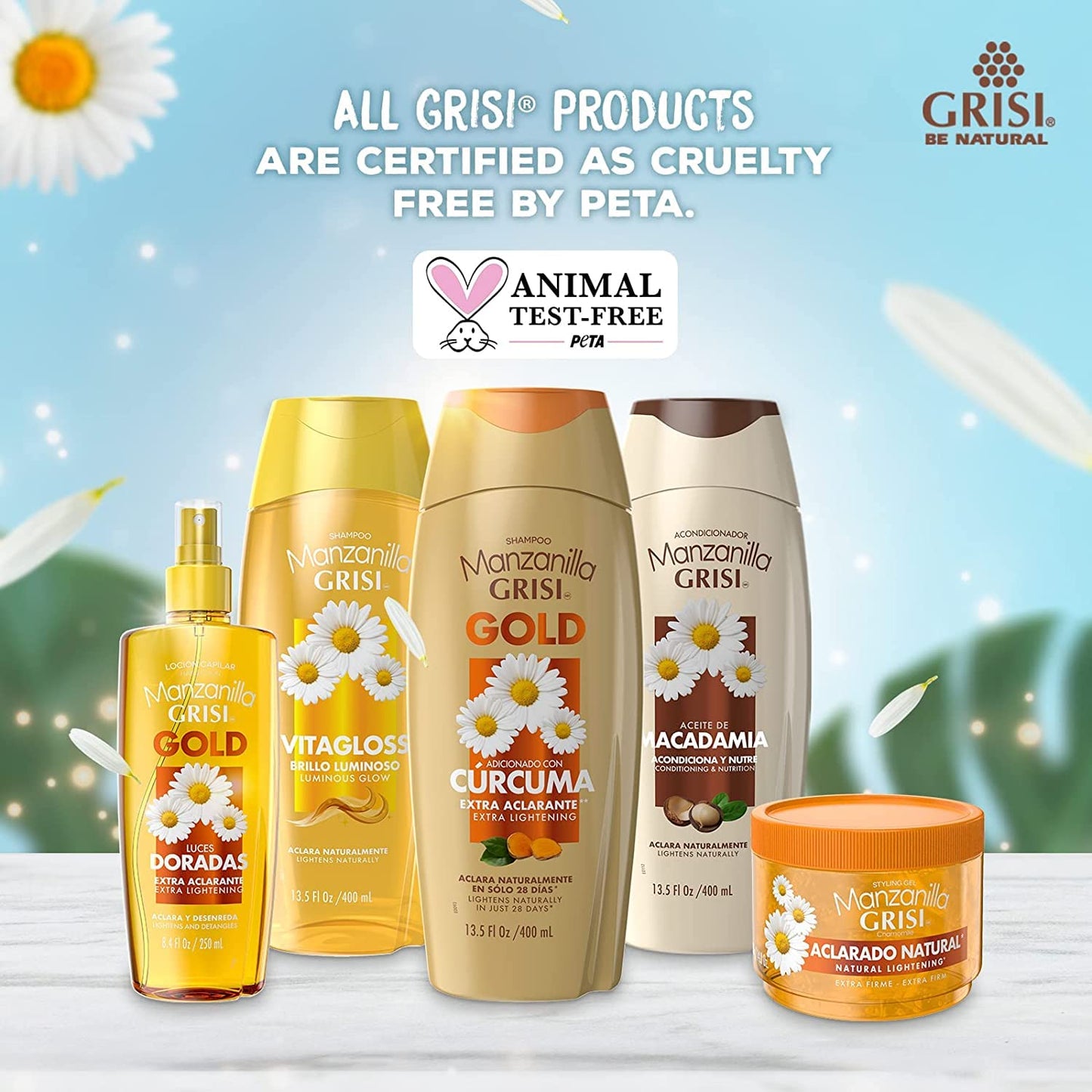 Manzanilla Grisi, Cleansing Shampoo with Chamomile Extract, 2 Pack, 13.5 FL Oz, Bottles