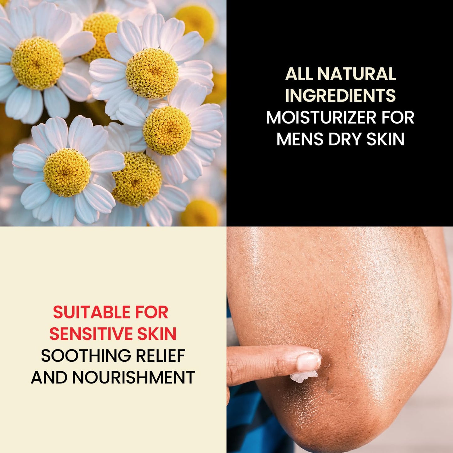 Dr Hess Men's Moisturizer, All Natural Tough Skin Cream with Lanolin, Beeswax, Licorice Root & Chamomile, Hand & Body Lotion to Care for Dry, Damaged