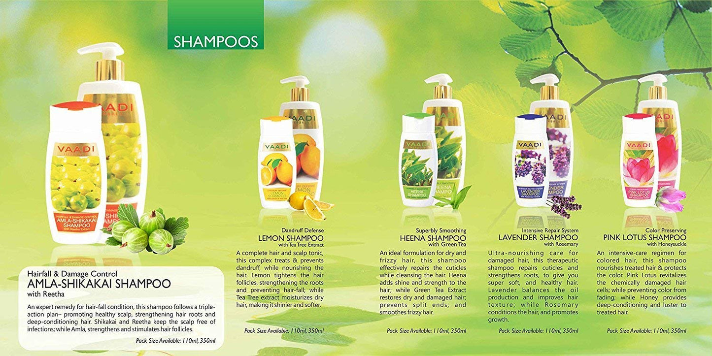Vaadi Herbals Superbly Smoothing Heena Shampoo, 110ml with Olive Conditioner, 110ml