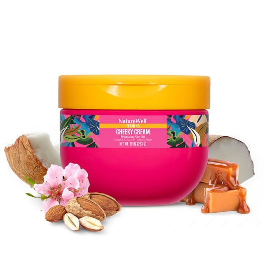 NATURE WELL Ultra-Rich Firming & Tightening Cheeky Body Cream, Promotes Deep Hydration, Fast Absorbing, Scents of Pistachio Cream, Almond Blossom