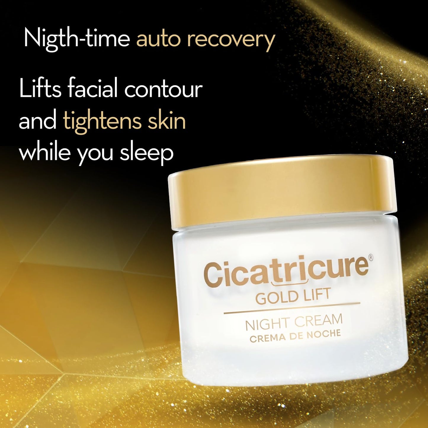Cicatricure Gold Lift Night Cream, Anti Aging Facial Moisturizer, Hydrating Skin Care with Gold, Calcium & Silicon to Lift and Tighten Face Contour