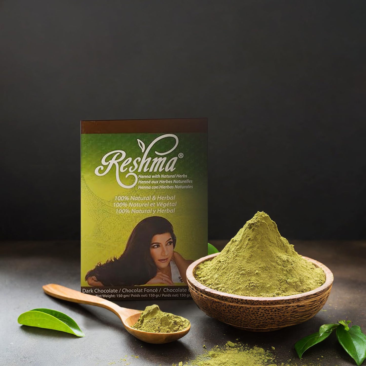 Reshma Beauty Ayurvedic Henna Hair Color Blend - Henna & Indigo with Herbal Extracts - Natural Deep Brown/Dark Chocolate Hair Color for Gray Blending
