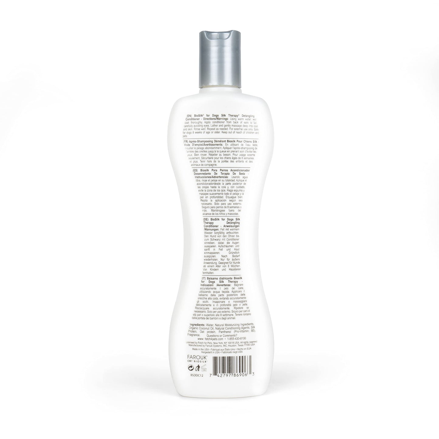 BioSilk for Dogs Silk Therapy Detangling Conditioner – Moisturizing Dog Hair Detangler & Dematting Spray, Tangle Remover, Grooming Supplies, 12 Fl Oz