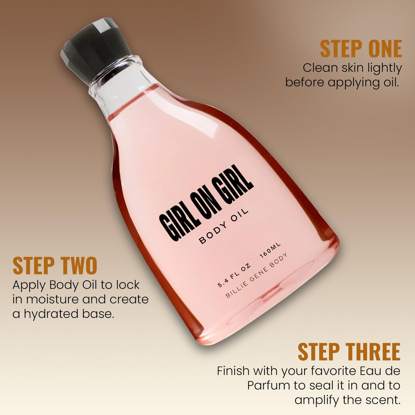 Billie Gene Body Girl on Girl Body Oil - Silky Nourishing Moisturizer with Jojoba & Shea Butter - Vegan and Cruelty-Free - Sweet Vanilla, & Jasmine