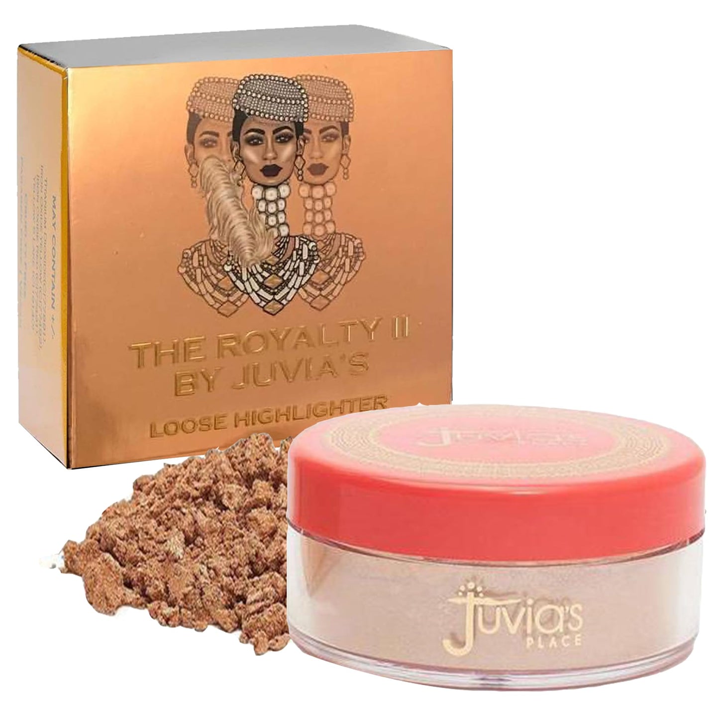 Juvia's Place Loose Highlighter Nubian Royalty 2 - Illuminating Loose Powder Highlighter Makeup, Shimmer Powder that gives Radiant Glow - Suitable
