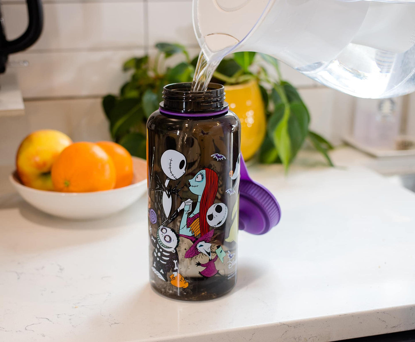 Nightmare Before Christmas Disney's The Water Bottle | BPA-Free Large Plastic Water Jug With Screw Top Lid | Hydration For Outdoor Sports, Gym, Yoga…