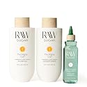 Raw Sugar The Mighty Curl Hair Care Duo and Rosemary Vinegar Hair Rinse (3 Products) Gently Cleanses, Defines Curls & Boosts Shine, Without SLS/SLES