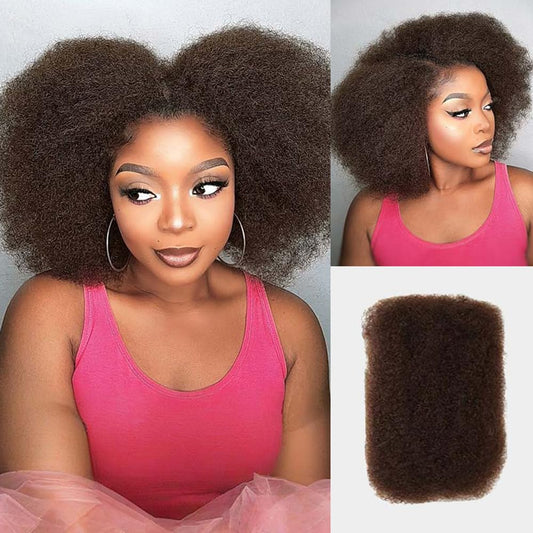 QVR Afro Kinkys Bulk Human Hair for Dreadlock Extensions Repair Locs, Dark Brown Color 14inch Spring Twist Braiding Afro Kinky Human Hair for Locks 50 Beauty and Personal Care QUEEN VIRGIN REMY Default Title
