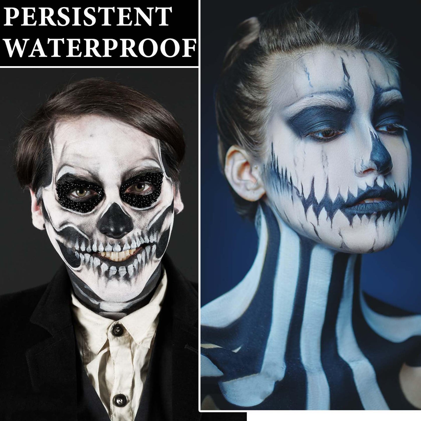Fusang Black Stick, High Pigmented Long-Lasting Matte Lipstick, Waterproof Body Paint for Halloween, Cosplay, Zombie Makeup