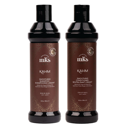 MKS eco Kahm Smoothing Shampoo, Original Scent (10 fl oz) + MKS eco Kahm Smoothing Conditioner, Original Scent (10 fl oz) - Moroccan Argan Oil, Hemp