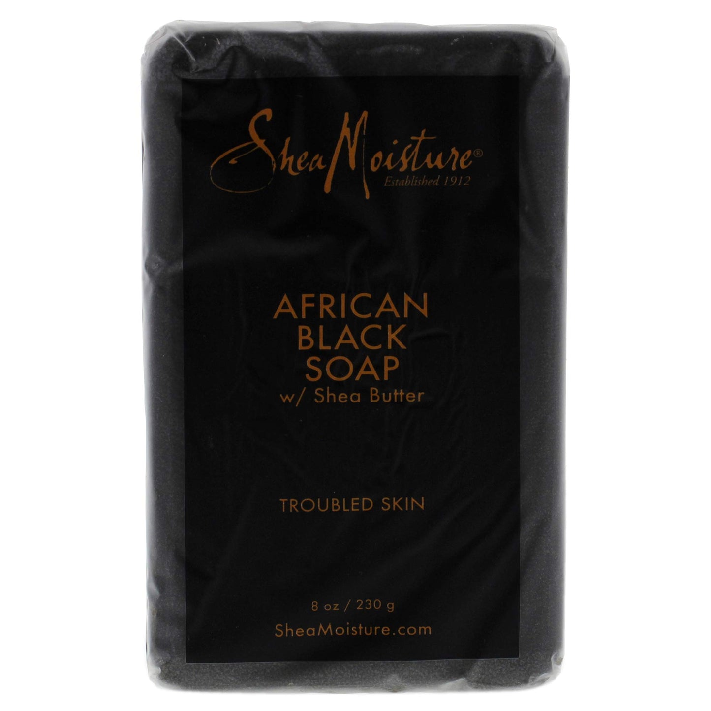Shea Moisture African Black Soap Bar Acne Prone & Troubled Skin, 8 Ounce
