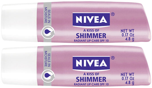 Nivea Lip Care A Kiss of Shimmer Lip Care Stick - Pearly Shimmer - 2 pk