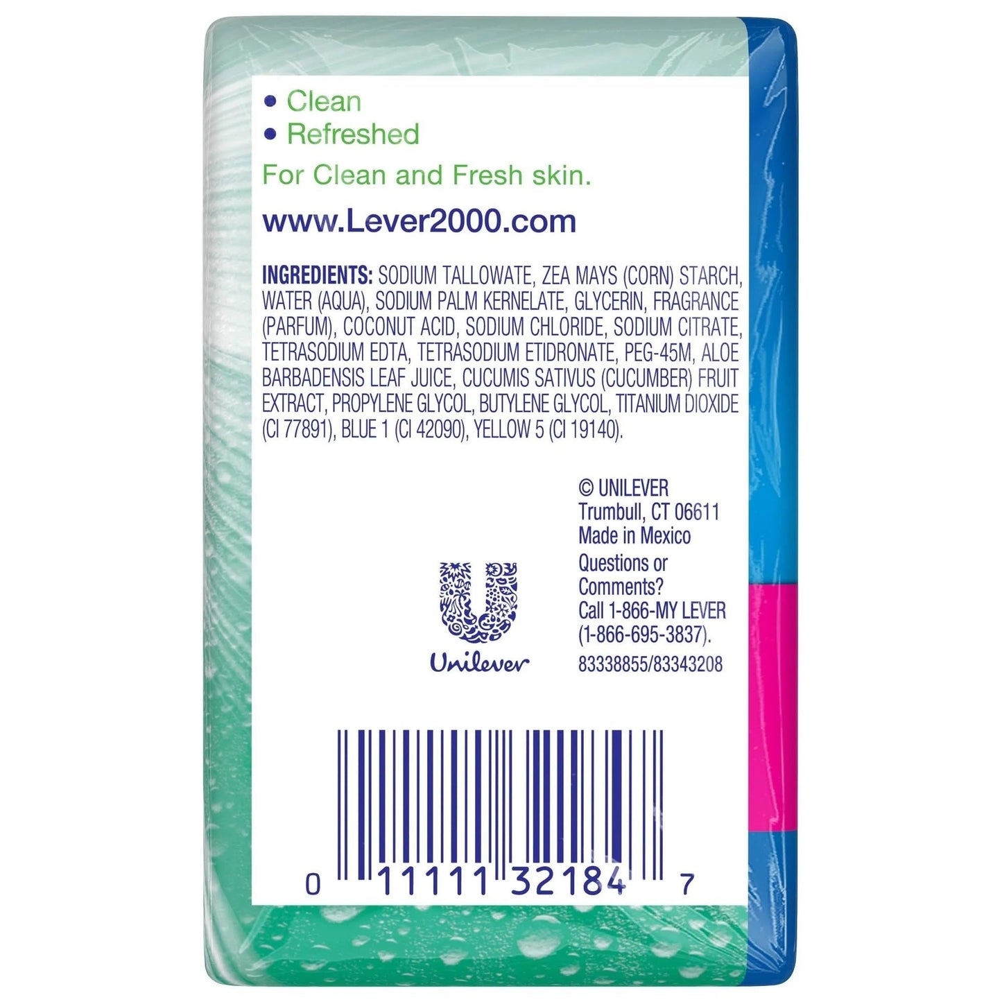 Lever 2000 Refreshing Body Soap and Facial Cleanser With Aloe & Cucumber Effectively Washes Away Bacteria, Fresh Aloe, 3.75 Ounce (Pack of 8) Beauty & Personal Care Lever 2000