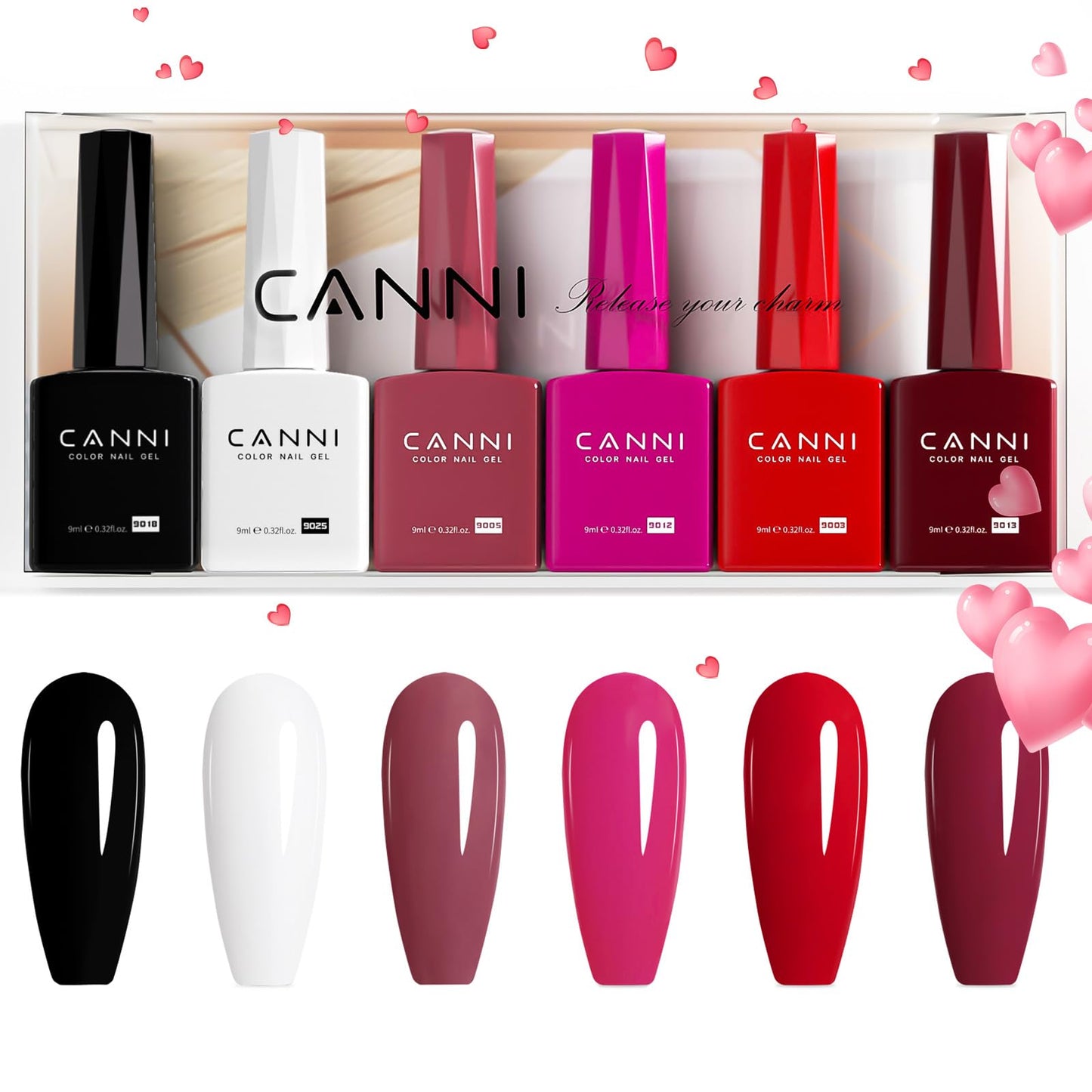 CANNI 9ml Hema-Free Gel Nail Polish Set- 6Pcs White Blue Orange Yellow Colors Gel Polish Kit, Soak Off LED Nail Gel Manicure Kit DIY at Home Salon Beauty and Personal Care CANNI Default Title
