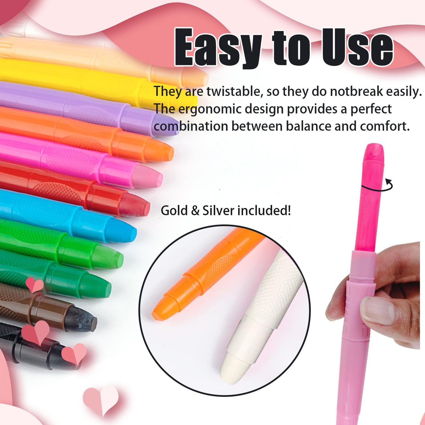 Face Painting Kit for Kids, 12 Colors Kids Face Paint Crayons, Non-Toxic and Safe Washable Body Face Painting Kit for Halloween, Cosplay, Easter