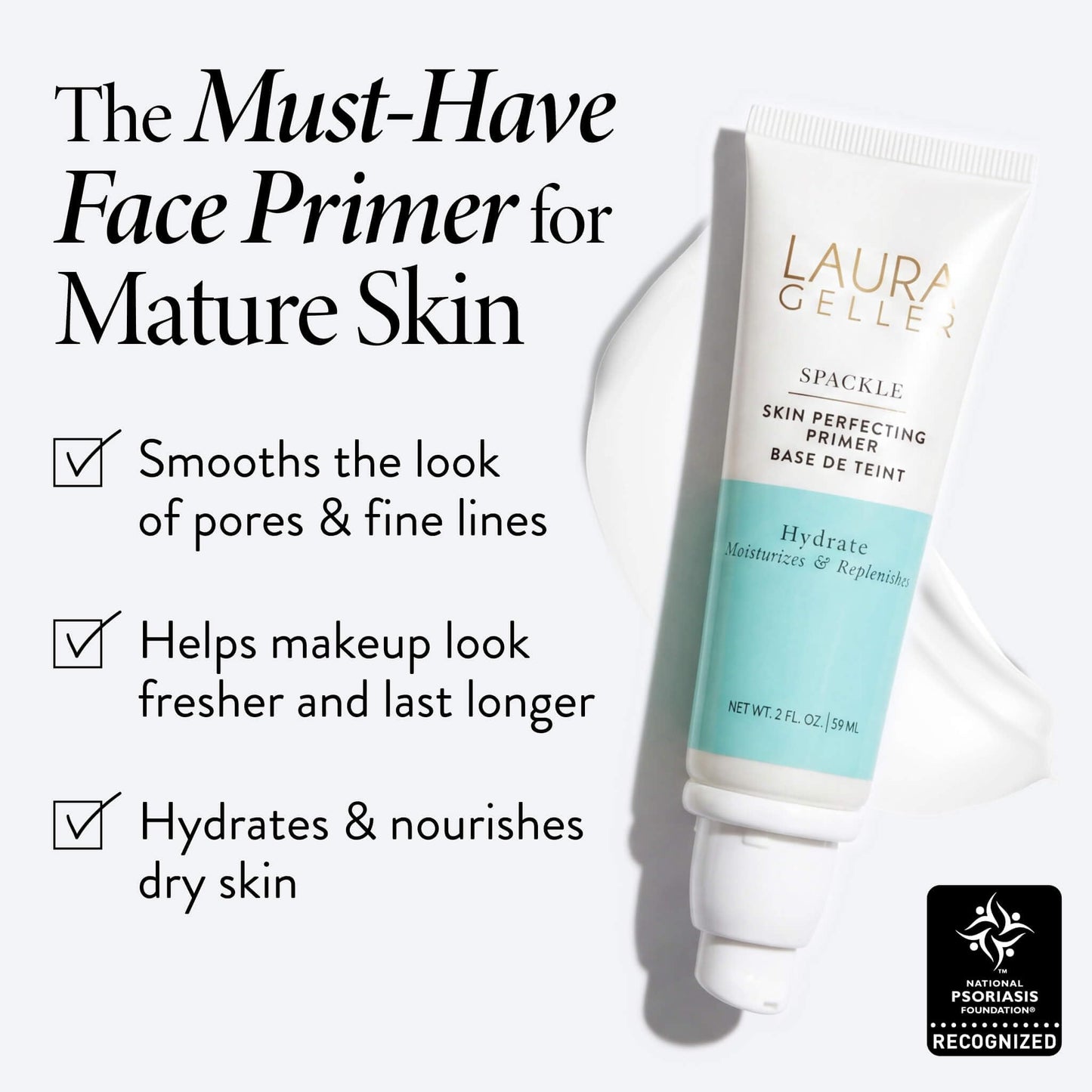 LAURA GELLER NEW YORK Spackle Primer - Hydrate - Super-Size 2 Fl Oz - Hyaluronic Acid Makeup Primer for Mature Skin Beauty and Personal Care LAURA GELLER NEW YORK