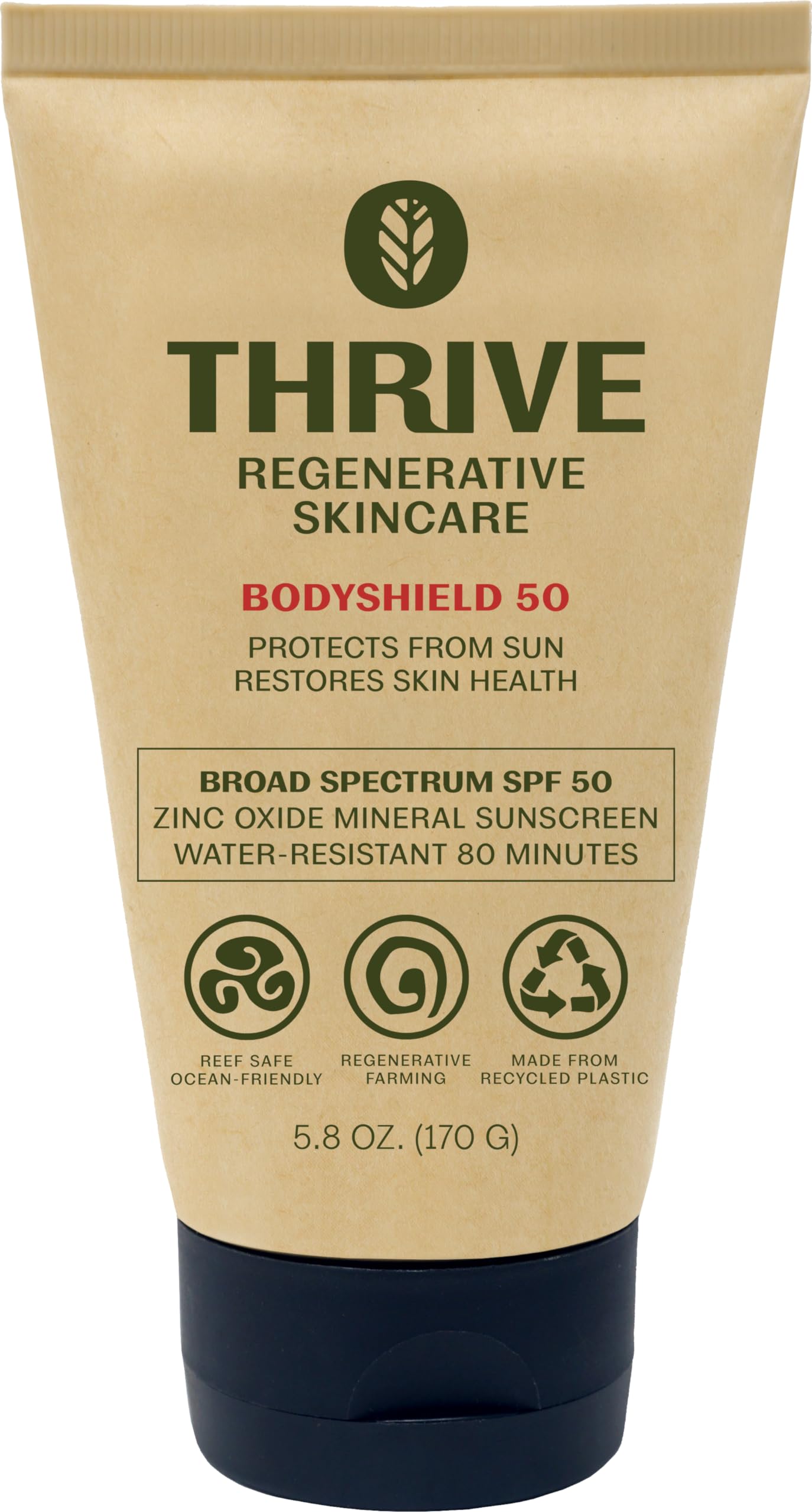 Thrive Natural Care Reef Safe Sunscreen SPF50 - Hawaii 104 Reef Act Compliant - Mineral Sunscreen Non-Nano Zinc Oxide - Vegan, (5.8 Oz (Pack of 1)) Beauty and Personal Care Thrive Natural Care