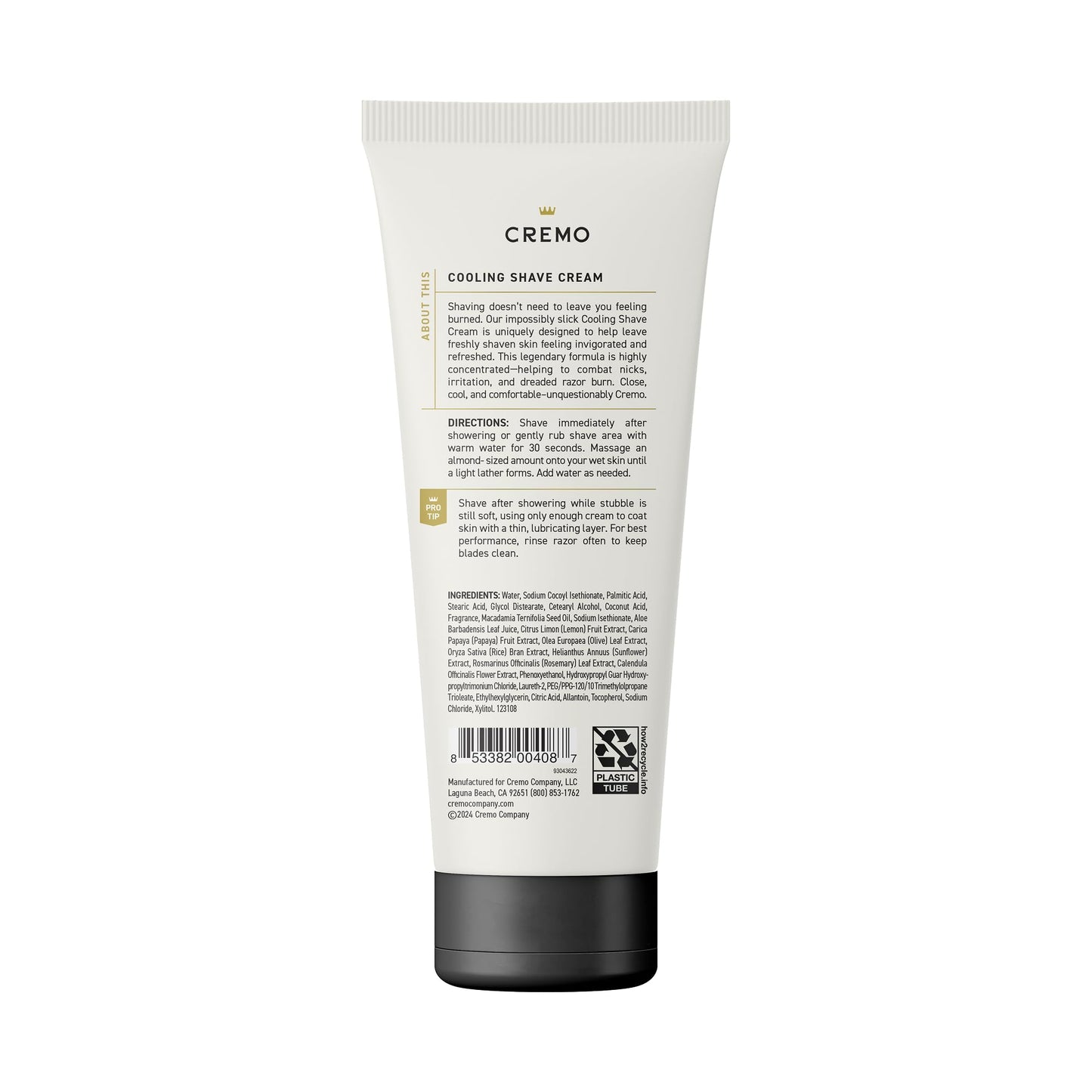 Cremo Cooling Shave Cream, 6 fl oz