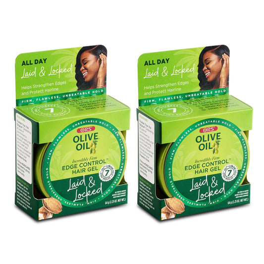 ORS Olive Oil Edge Control Hair Gel with Sweet Almond Oil 2.25 oz (Pack of 2)