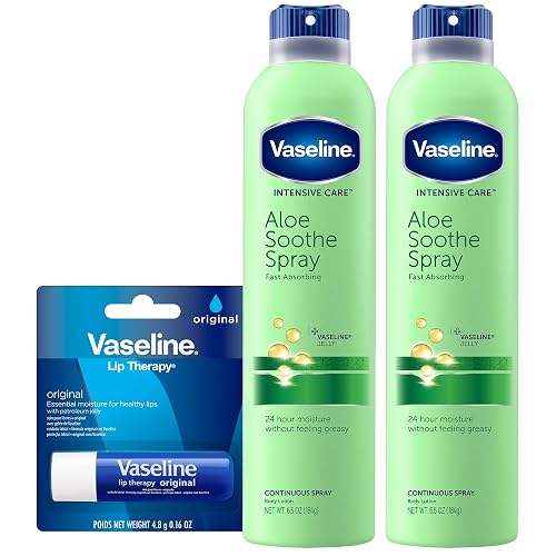 Vaseline Intensive Care Spray Moisturizer, Aloe Soothe 6.5 oz, Twin Pack