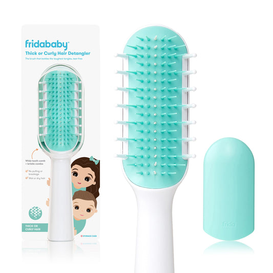 Frida Baby Detangling Hairbrush for Thick or Curly Hair, Toddler Hairbrush, Detangler Brush for Kids, Wide-Tooth Comb & Bristle Combo, Loosens Knots Beauty and Personal Care Frida Default Title