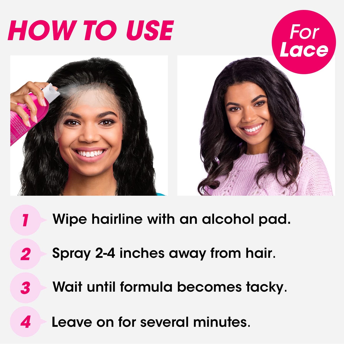 Red by Kiss Hair Glue Spray for Lace Front Wigs, 2oz, Extreme Hold, Water-Resistant, Sweat-Proof, Delicate Removal