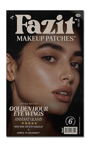 Fazit Makeup Patches - Halloween Golden Hour Eye Wings - Glow Up Make-Up Patches - Cute Glitter Makeup Accessories for Women - Cosmetic Glitter