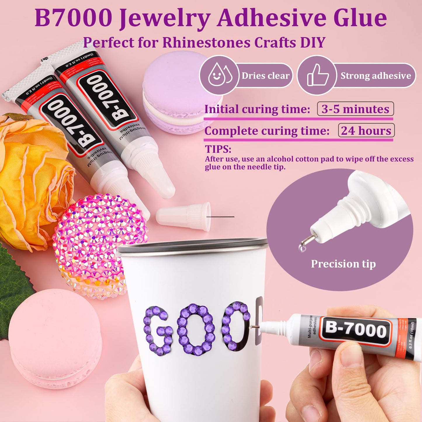 30000Pcs Dark Purple Rhinestones for Bedazzling with B7000 Jewelry Glue, Bedazzler Kit Flatback Gems, Resin Rhinestones for Crafting Crafts Clothing Beauty and Personal Care TINKRSTUFF