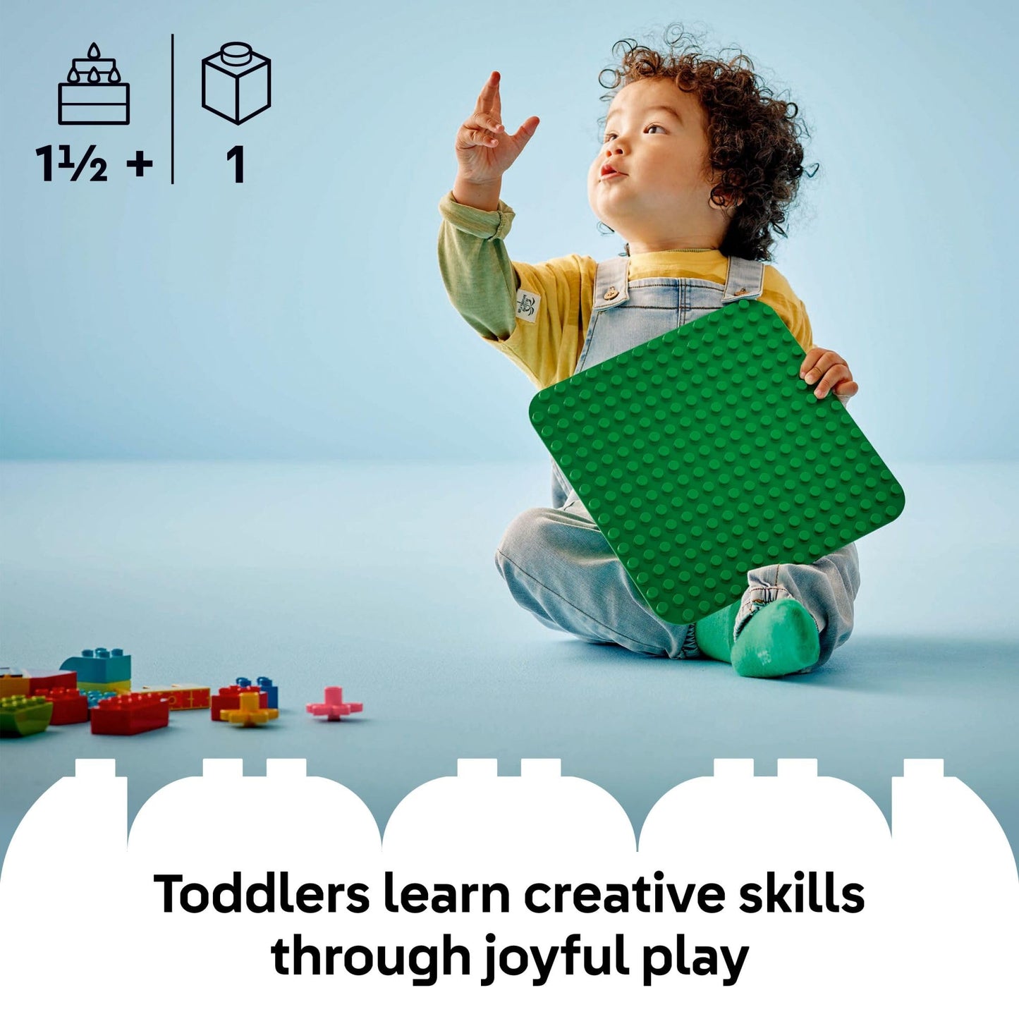 LEGO DUPLO Green Building Plate 16x16 Studs – Educational Building Base for Toddlers Ages 1.5+, Preschool Learning Toy 10460