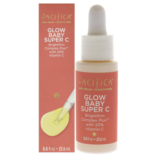 Pacifica Beauty, Glow Baby Super Vitamin C Serum, Contains 20% Vitamin C, Lightweight, Fast-Absorbing, For Brighter More Radiant Skin, For All Skin