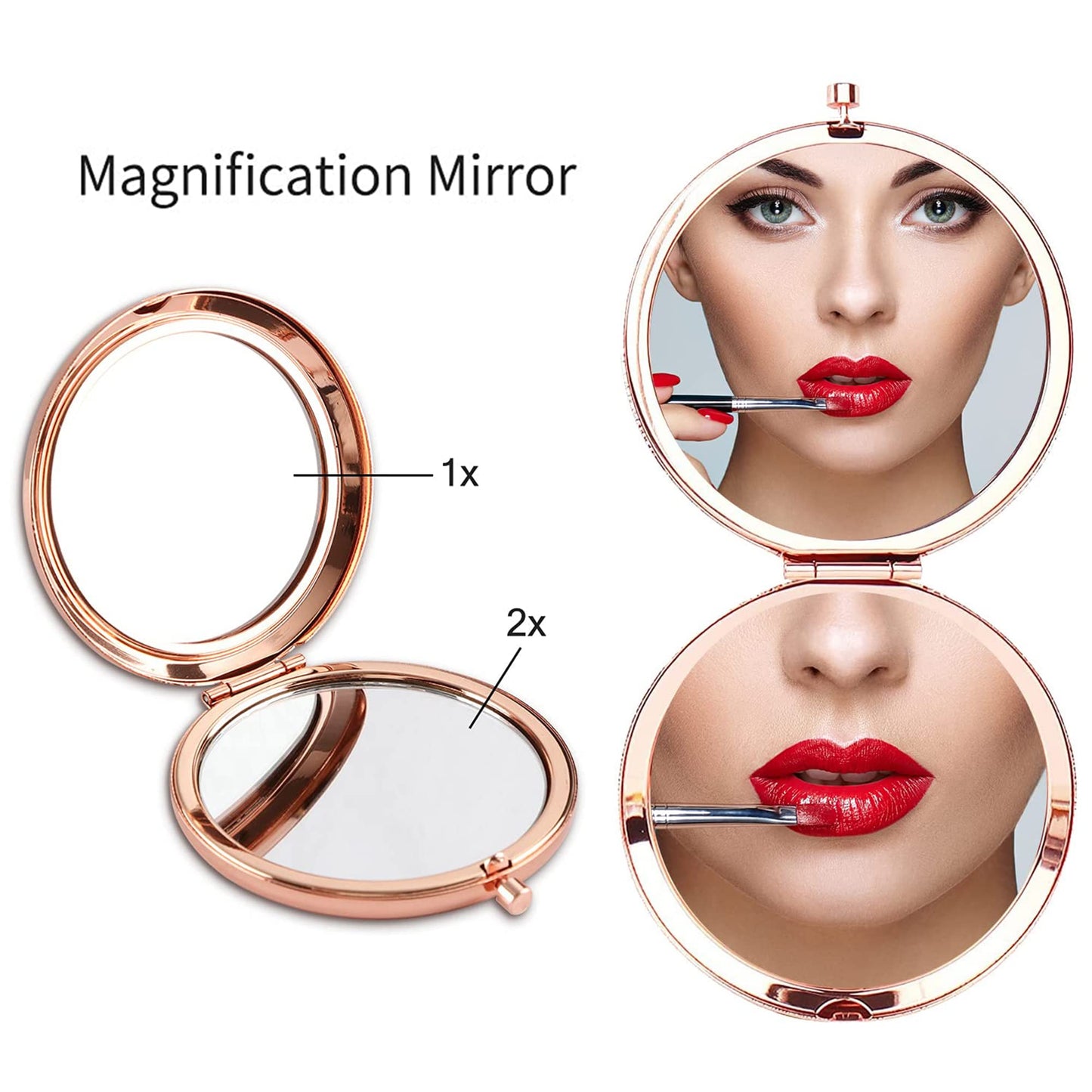 GAOLZIUY Compact Mirror Gifts for Mom, Rose Gold Compact Mirror for Mother, Birthday Gifts for Women from Daughter or Son for Mom Birthday, Mothers