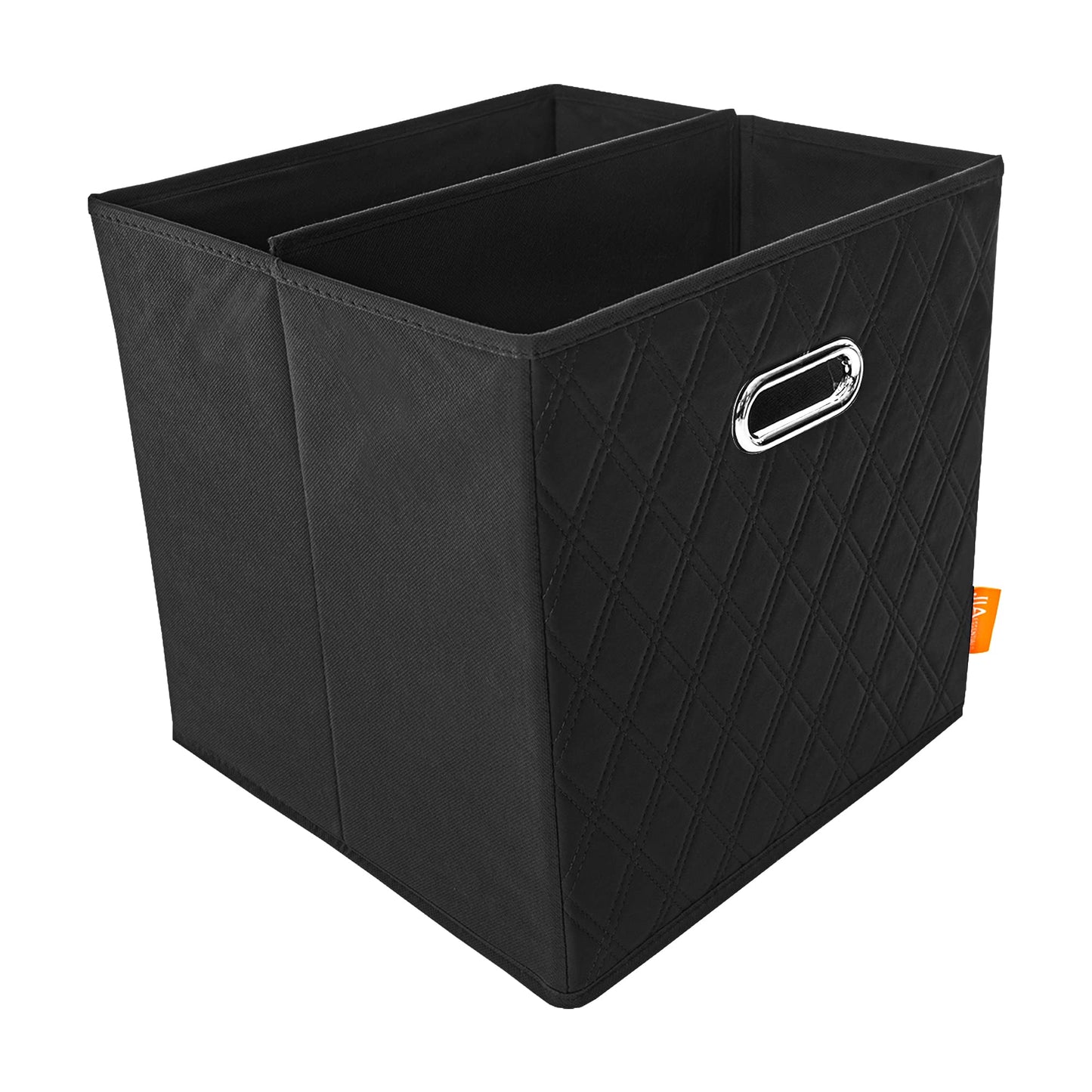 JIAessentials Large Collapsible Diamond Patterned Storage Cubes with Handles for living room, bedroom and office storage Combo Set - Combo Set (Black)