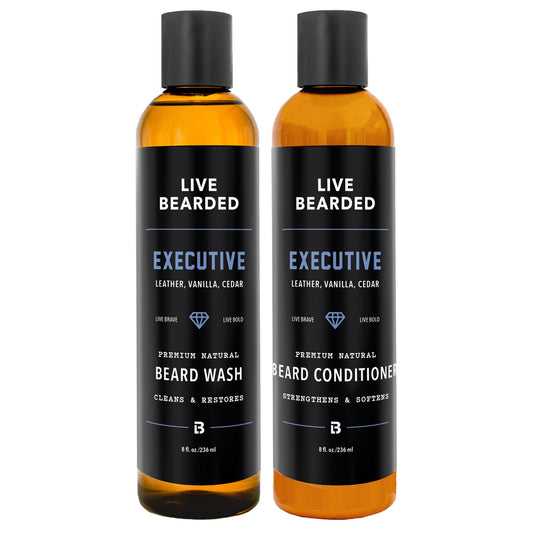 LIVE BEARDED® Beard Wash & Conditioner Kit for Men, Executive, 8 oz Beauty and Personal Care Live Bearded