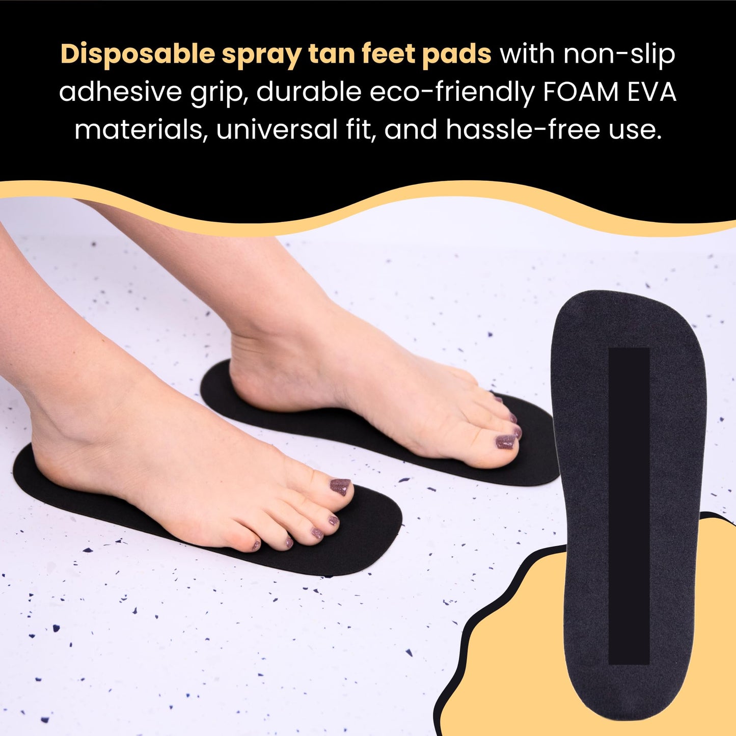 Kobbtan 60 Pairs Spray Tan Feet Pads - Disposable Foam Feet Protectors for Spray Tanning - Non-Slip, Hygienic & Comfortable Feet for Spray Tanning