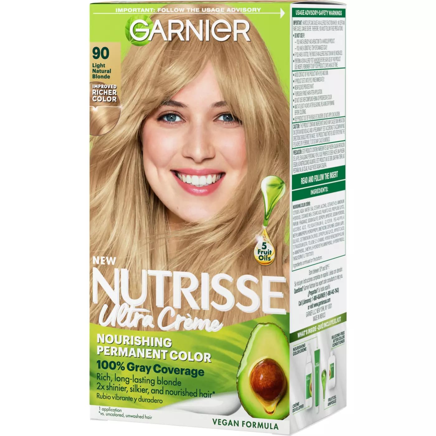Garnier Nutrisse Nourishing Color Creme, Light Natural Blonde [90] 1 ea (Pack of 12)