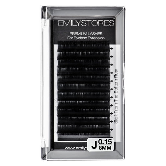 EMILYSTORES Lash Extensions 0.15mm Thickness J Curl 8mm Length Individual Volume Natural Eyelashes For Eyelash Extensions(0.15,J,8mm)